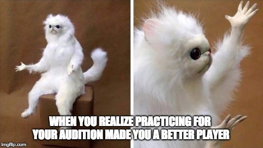 Meme - When You Realize Practicing For Your Audition Made You a Better Player
