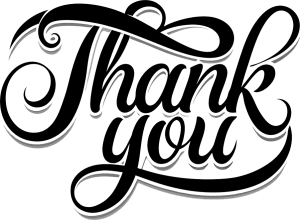 Graphic that says Thank You